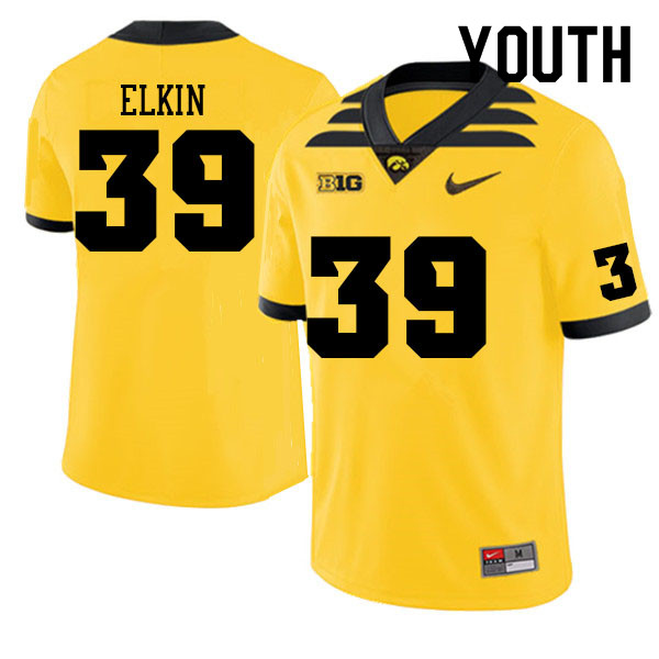 Youth #39 Luke Elkin Iowa Hawkeyes College Football Jerseys Sale-Gold - Click Image to Close